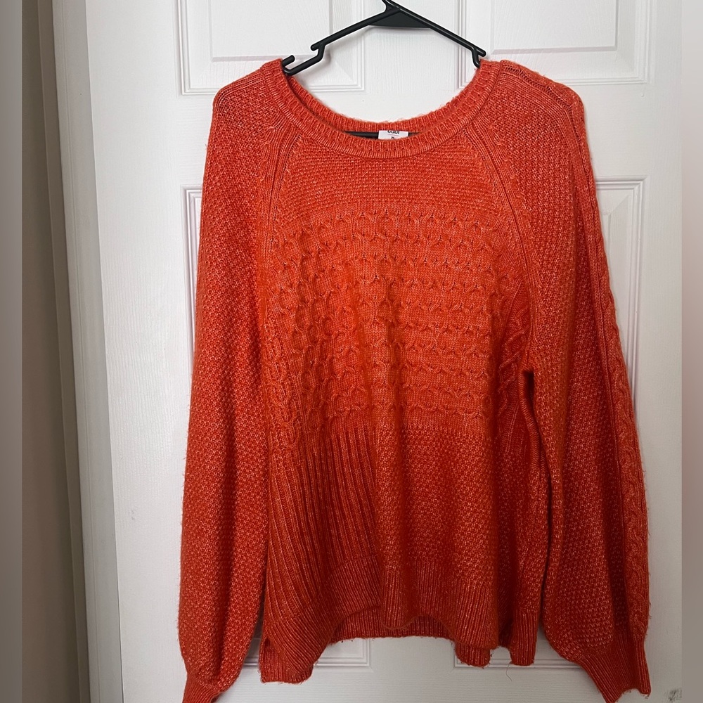 CAbi Vibrant Orange Crew Neck Sweater